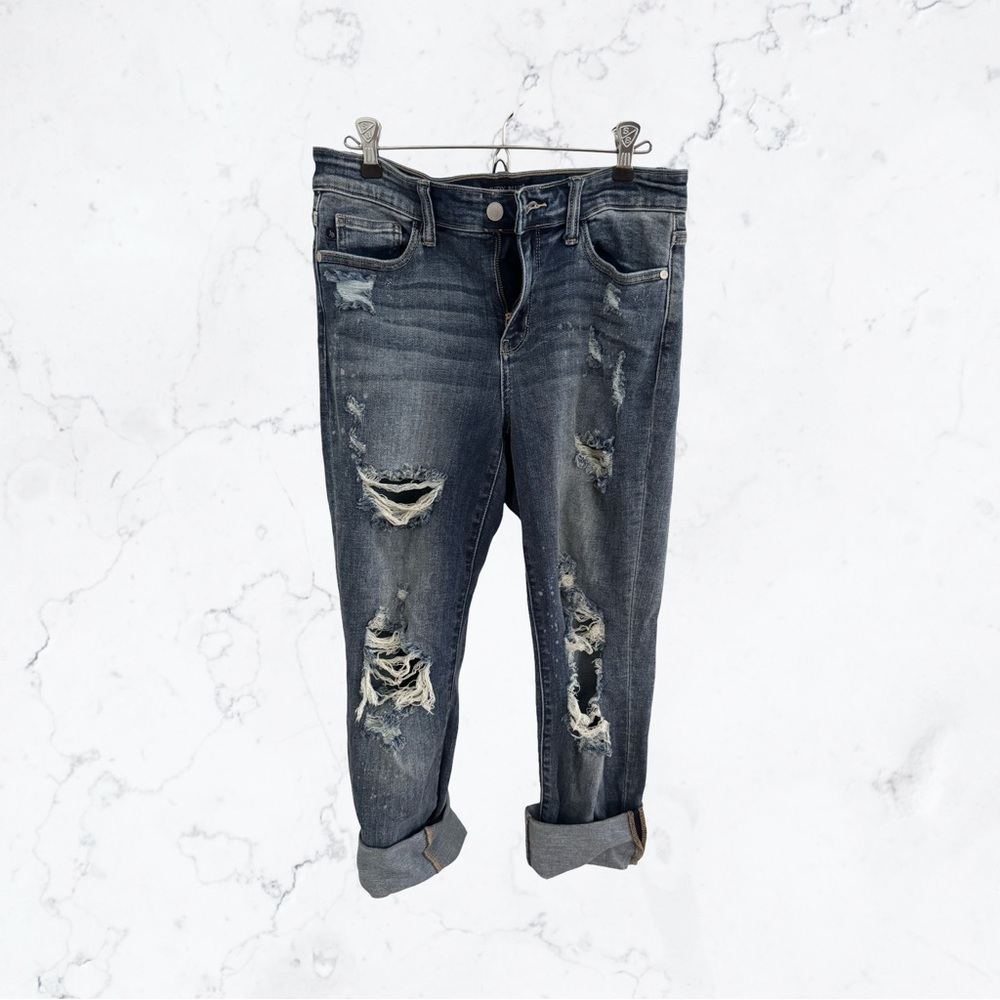 Judy Blue Blue Boyfriend Jeans Distressed